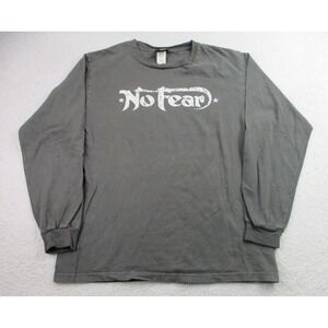 VTG No Fear Shirt Youth XL Gray Long Sleeve Pullover Spellout‎ Logo Y2K Grunge